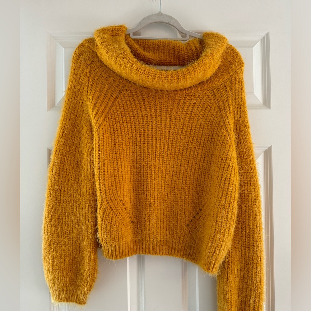 S/M yellow fuzzy sweater from boutique